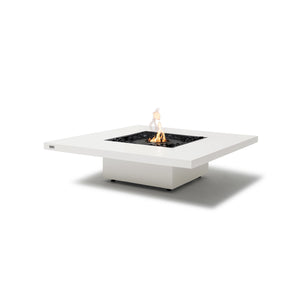 The EcoSmart Fire Vertigo 40 Graphite fire pit with a stainless steel burner, delivering a sophisticated touch to modern outdoor fire features. This square gas fire pit has a graphite concrete base, making it an elegant and weather-resistant fire table for patio, backyard, and commercial use. A perfect blend of style, durability, and performance.