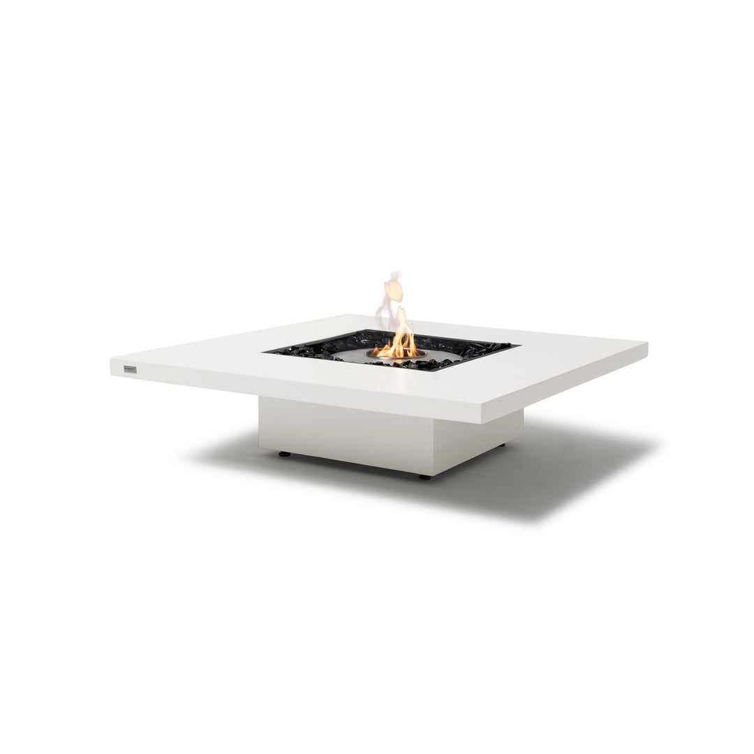 The EcoSmart Fire Vertigo 40 Graphite fire pit in a sleek graphite black finish, featuring a black burner with a beautiful, controlled flame. This modern fire pit is designed for outdoor and patio settings, creating a warm ambiance while providing luxury and functionality. Ideal for residential and commercial spaces, it offers durability, weather resistance, and a contemporary aesthetic.