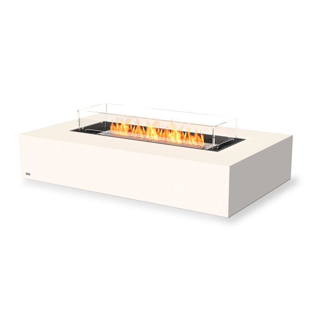 The EcoSmart Fire Wharf 50 Bone Outdoor Fire Pit features a sophisticated bone-colored concrete base with a high-quality stainless steel burner and wind guard. Designed for modern outdoor patios and high-end commercial spaces, this rectangular gas fire pit provides both style and warmth. Perfect for backyard fire pit setups and luxury outdoor entertaining.

