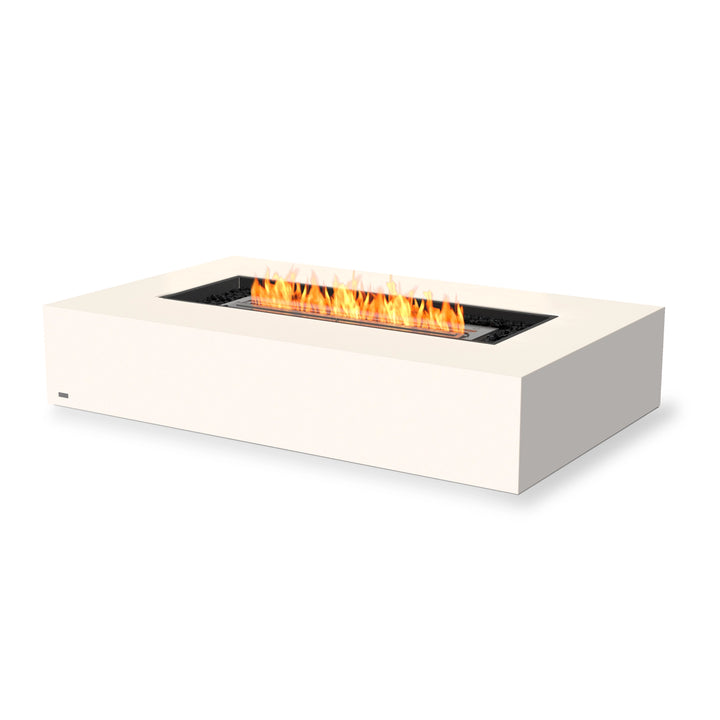 The EcoSmart Fire Wharf 50 Bone Fire Table showcases a durable bone-colored concrete structure and a stainless steel burner for superior performance. A stunning outdoor fire feature, this rectangular fire pit is perfect for luxury backyards, patios, and hospitality settings. Its modern fire table design creates a welcoming atmosphere in any contemporary outdoor space.