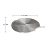High-quality Elementi Boulder Bowl Burner Cover displaying precise measurements of 19.3 inches in diameter and 1 inch in thickness. Made of durable stainless steel, this burner cover is designed for optimal protection and fits securely over the fire bowl opening. Ideal for keeping your outdoor fire pit burner shielded from the elements. Perfect for patio and backyard use.