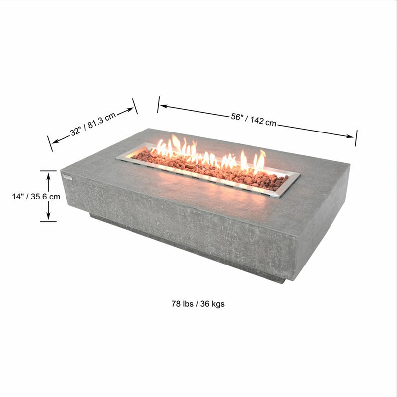 Elementi Hampton Fire Table - Light Gray