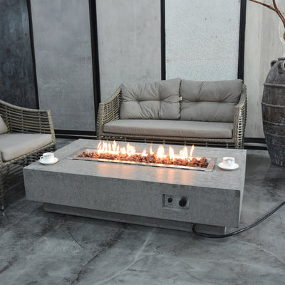 Elementi Hampton Fire Table - Light Gray