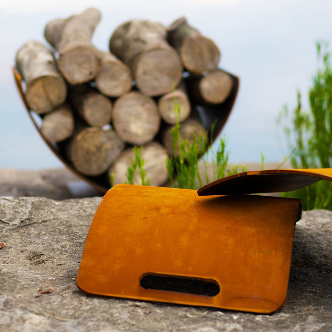 Fire Pit Art Carbon Steel Wings in Flight Log Rack