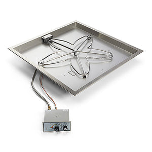 Square Drop-In Fire Pit Burner Kit Push Button Ignition by HPC Fire