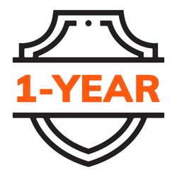 Icon of a shield with the text "1-Year," representing a one-year warranty, guarantee, or protection plan.