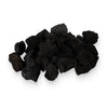 Scattered medium volcanic lava rocks, 2-3 inches in size, ideal for fire pits and outdoor landscaping. These black, porous stones enhance heat retention and add a natural, rugged look to any fire feature.