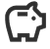 Black and white piggy bank icon representing savings and financial benefits.