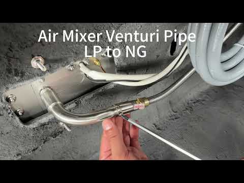 YouTube video thumbnail for the Starfire Designs Béton Fire Pit Propane to Natural Gas Conversion Kit and Venturi Pipe Installation guide, showing step-by-step instructions on how to properly install the natural gas tool for safe and efficient fire pit use.