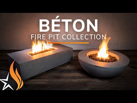 The Beton Fire Pit Collection Video with a YouTube play button over it