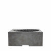 The Prism Hardscapes Piazza Gas Fire Pit in Pewter finish offers a chic, industrial-inspired look with its rectangular concrete body. Ideal for outdoor fire pits, this fire pit is built from sturdy materials for long-lasting use and includes black lava rocks to enhance its natural gas-powered flames. Perfect for creating a focal point in commercial or residential outdoor spaces.