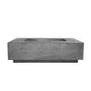 The Prism Hardscapes Tavola 1 Gas Fire Pit in a sleek pewter finish, showcasing a sturdy rectangular structure that enhances any outdoor fire pit area. Ideal for modern outdoor fire tables and fire pit designs, this gas fire pit is crafted for durability and adds a sophisticated touch to any backyard or patio.