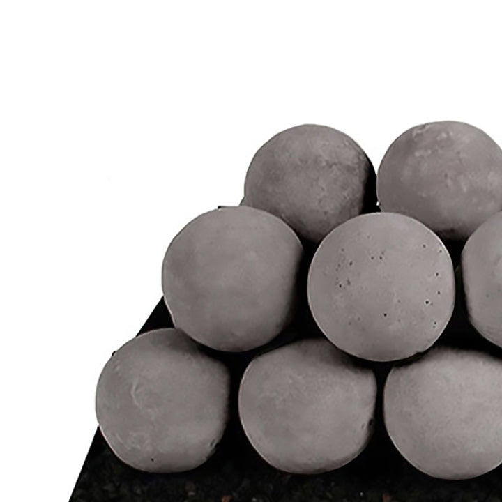 Stylish Dark Gray Rasmussen Alterna Vent-Free FireBalls close-up, perfect for adding sophistication to outdoor gas fire pits. These vent-free fireballs bring efficient heating and a contemporary look to fire tables in patio and backyard settings.