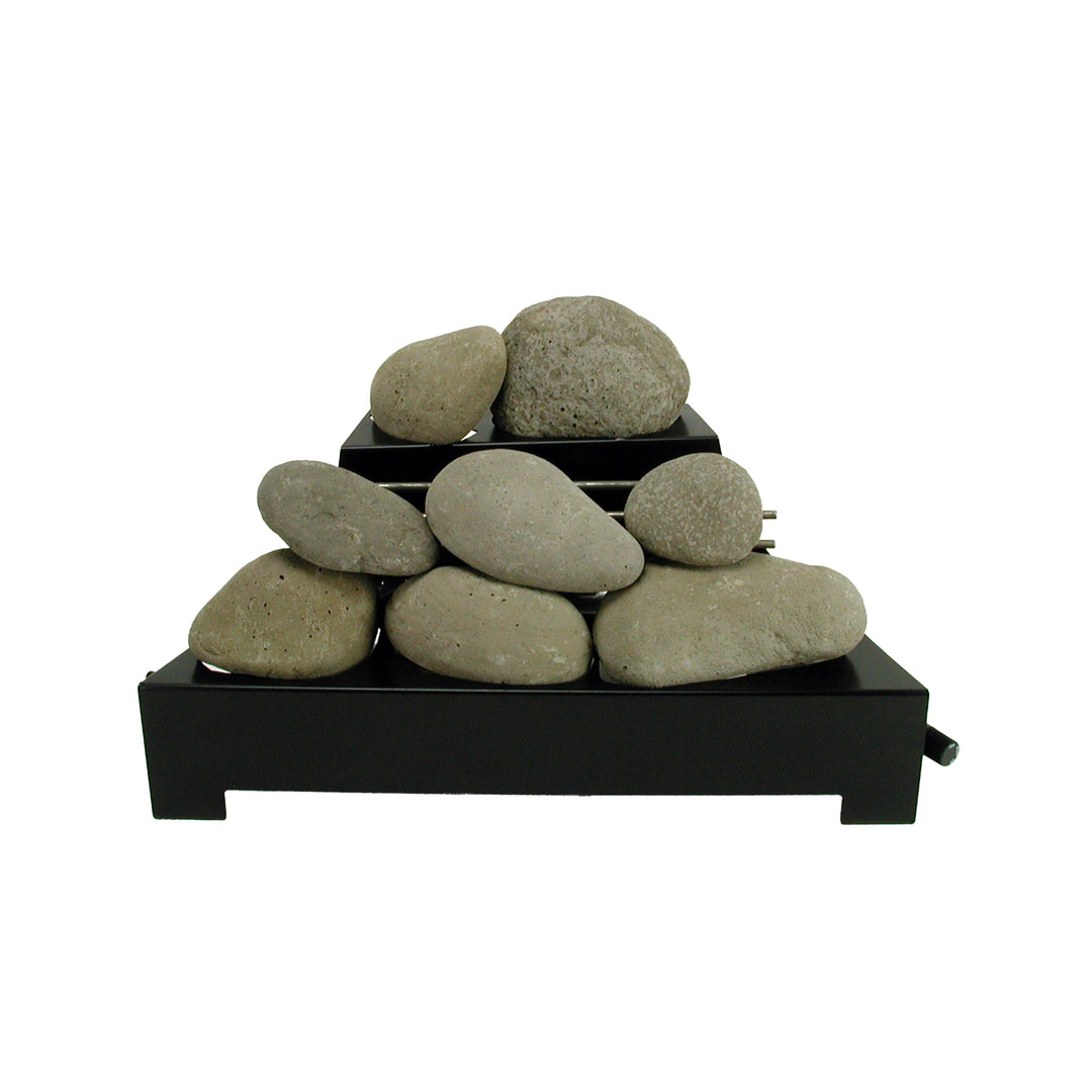 Rasmussen Alterna Vent-Free FireStones in a 20-inch natural tone, designed for ventless fireplaces. This natural color mimics real stones, enhancing the authenticity and warmth of any gas fireplace setting