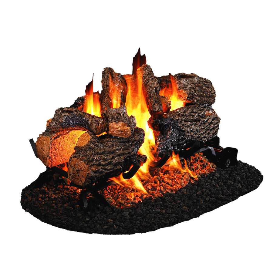 Vented See-Thru Gas Logs Charred Oak by Real Fyre