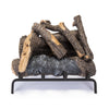 Real Fyre 18-inch Vented American Oak Gas Logs displayed on a white background, featuring realistic oak wood textures and rich bark details, designed for a natural gas fireplace. Ideal for enhancing fireplace aesthetics with high-quality, vented gas logs.