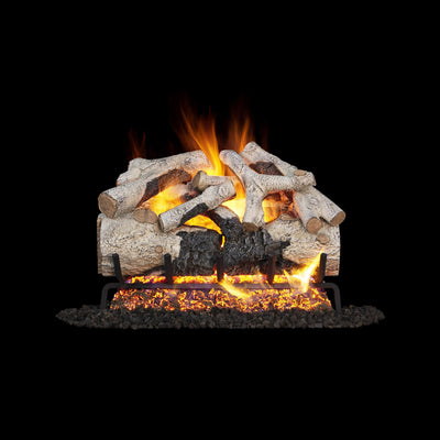 Vented Gas Logs Burnt Aspen by Real Fyre