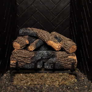 Vented Charred Oak Gas Logs by Real Fyre
