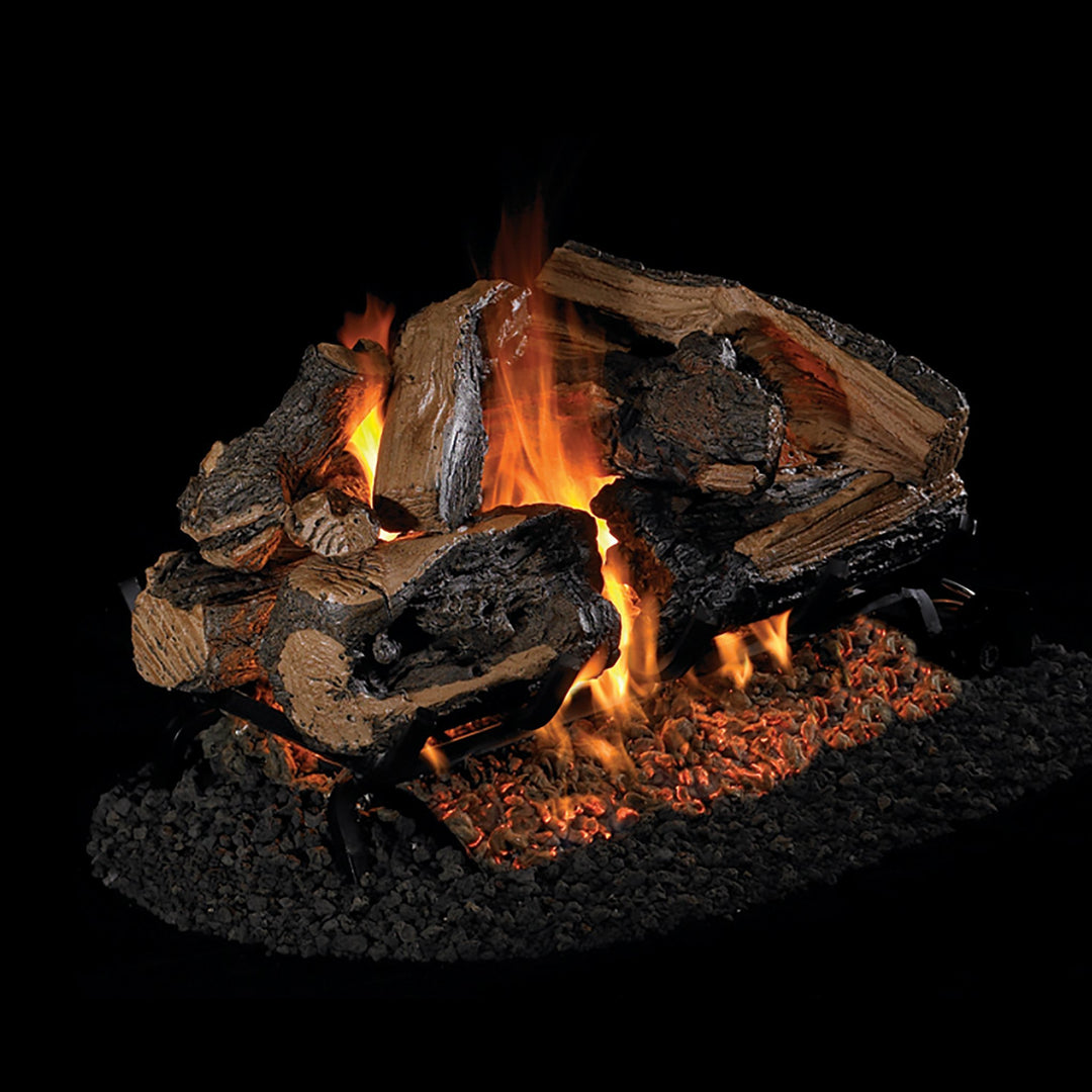 Vented Gas Logs Charred Rugged Split Oak by Real Fyre