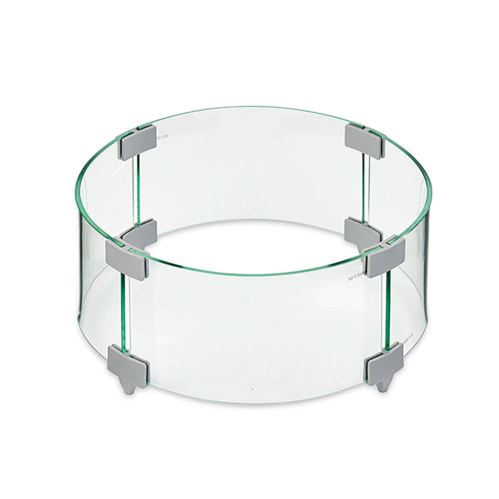 The 12-inch round tempered glass wind guard is ideal for smaller fire pits, providing efficient wind protection while maintaining a stylish appearance. Crafted from durable tempered glass, this accessory enhances both the safety and the look of your outdoor fire feature. Ideal for compact spaces, it ensures consistent flame quality during windy conditions.