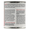 Back label of Rutland Hi-Temp Paint Premium 1400 F Brush-On Paint, featuring detailed instructions for use and safety warnings for high-heat applications. Perfect for restoring the finish on stoves, grills, and cast iron surfaces with its long-lasting, lead-free, low-VOC formula