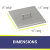 12-inch stainless steel cover designed for square drop-in fire pit pans by American Fireglass. Made from durable stainless steel, this square cover helps protect the burner pan from outdoor elements. It features a sleek, polished surface and a centered handle for easy removal. Ideal for maintaining your fire pit's longevity and ensuring a clean, safe experience. Suitable for outdoor fire pits and built-in fire features.