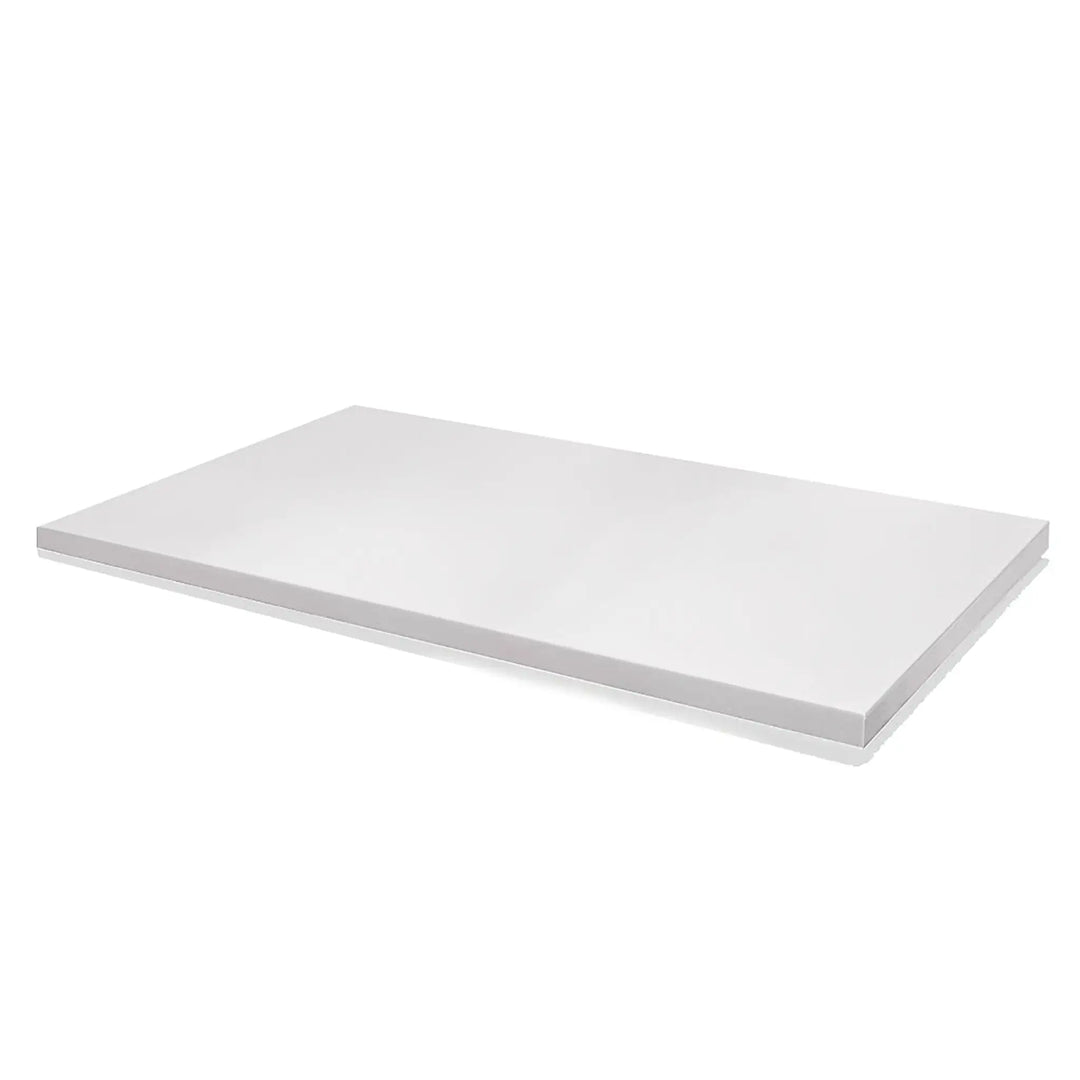 Starfire Designs 60-inch x 32-inch fire pit lid with a white hammertone finish, featuring a clean and minimalistic design. This rectangular lid is weatherproof and designed to provide superior protection for your fire pit, ensuring a fresh, modern aesthetic for any outdoor environment