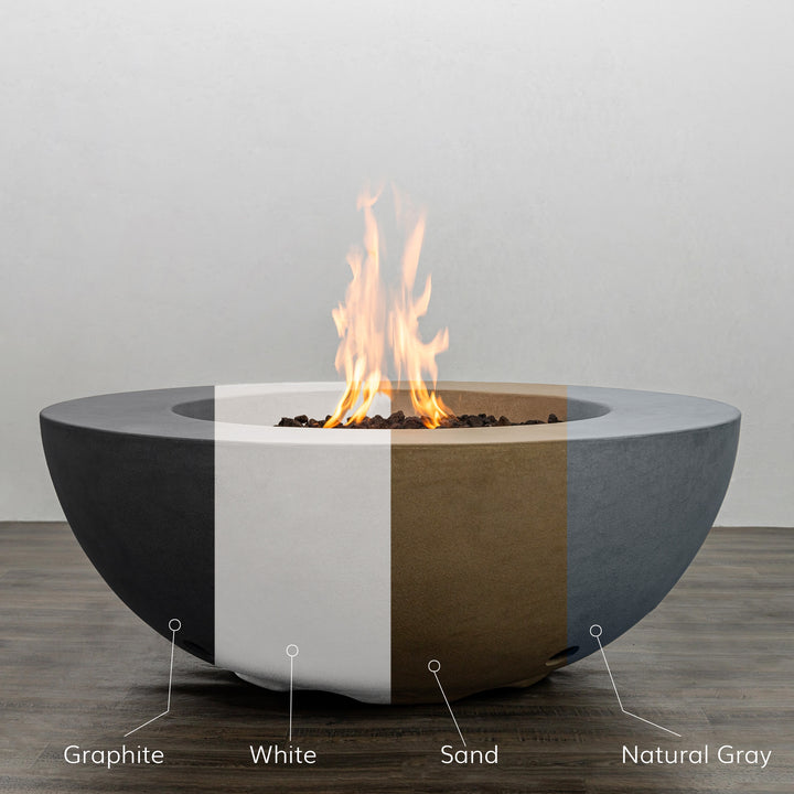 42" Round Beton Concrete (GFRC) Natural Gas Fire Pit -Colors