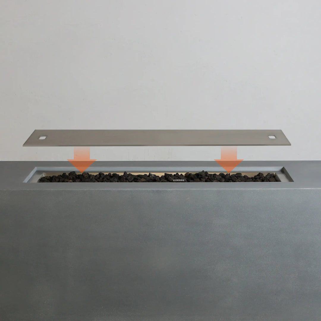 Linear Beton Stainless Steel Burner Cover by Starfire Designs