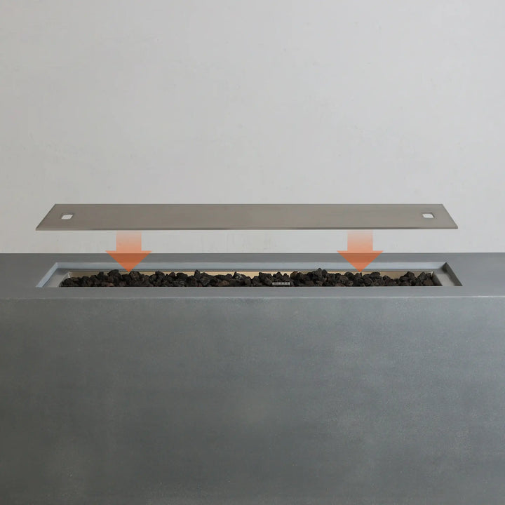 Linear Beton Stainless Steel Burner Cover by Starfire Designs