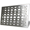 Straight-on view of the Starfire Designs Decorative Fire Pit Venting Panel - Arbor. This precision-cut stainless steel venting panel is designed for modern outdoor fire pits, ensuring proper ventilation and safety for your backyard fire pit setup