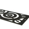 Angled close-up of the Starfire Designs Decorative Fire Pit Venting Panel - Enoch, featuring a detailed geometric circle pattern. Ideal for enhancing the aesthetic appeal of outdoor fire pits, this panel also ensures proper ventilation for safe and efficient natural gas fire pit operation
