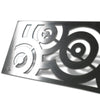 Elevated view of the Starfire Designs Decorative Fire Pit Venting Panel - Enoch, highlighting its artistic circular design. Crafted from durable stainless steel, this panel is perfect for modern fire pits, offering a blend of functionality and aesthetic appeal for backyard fire pit installations