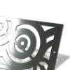 Stylish design of the Starfire Designs Decorative Fire Pit Venting Panel - Enoch, with its intricate circular pattern and durable stainless steel finish. This panel is designed to enhance outdoor fire pits while providing essential ventilation for safe natural gas fire pit operation