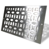 Diagonal perspective of Starfire Designs Decorative Fire Pit Venting Panel - Trellis, highlighting the precision-cut design that enhances any outdoor fire pit with its geometric pattern, essential for backyard fire pit ventilation