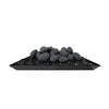 A set of 24 Starfire Designs Fire Pebbles in dark gray, showcased in a product silo shot from a front angle. These ceramic fire pebbles add a refined and modern look to any fire pit. Perfect for elevating the look of your fire pit with durable, heat-resistant stones that provide optimal flame distribution.