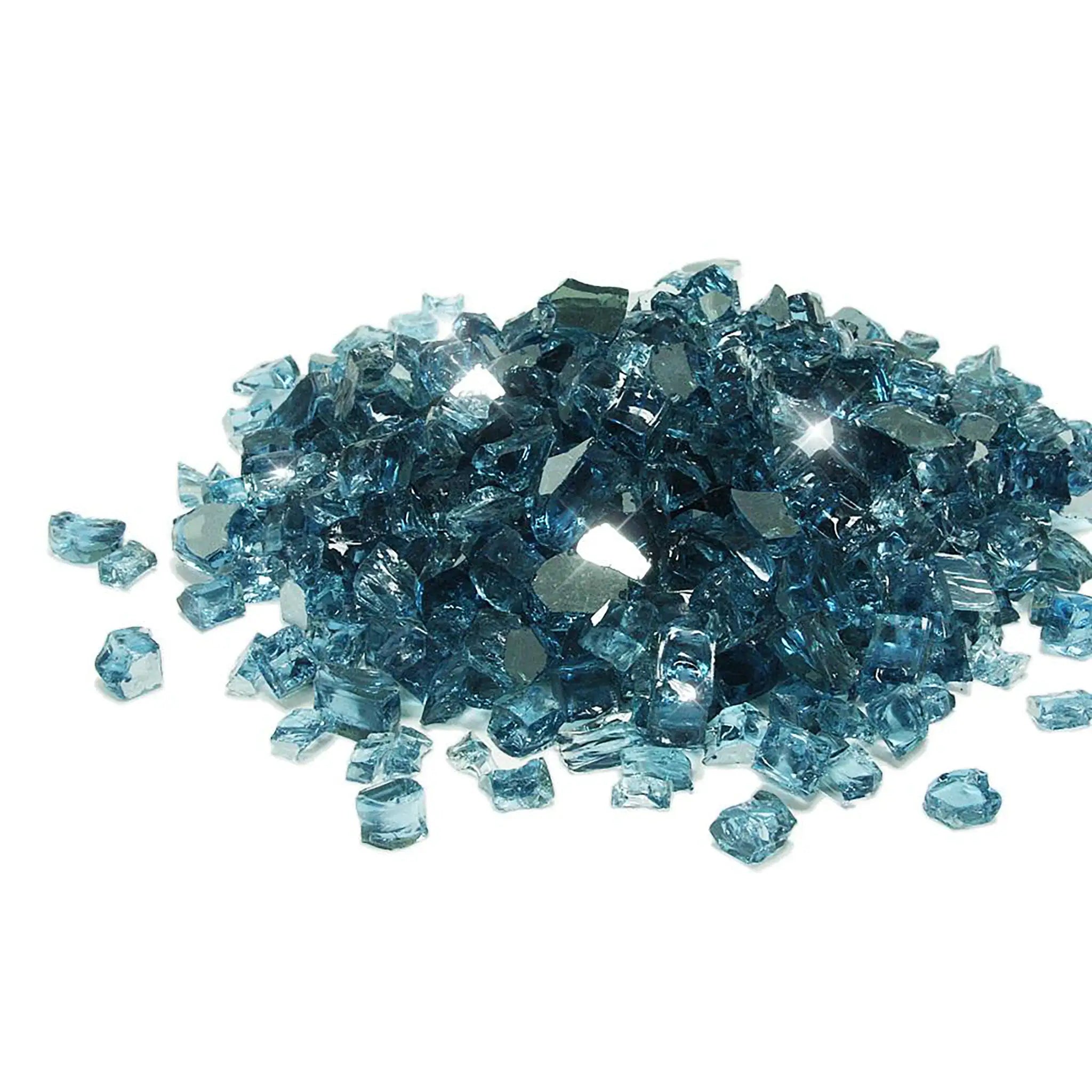 Starfire Glass 1/2" Broken Fire Glass Pacific Blue Reflective