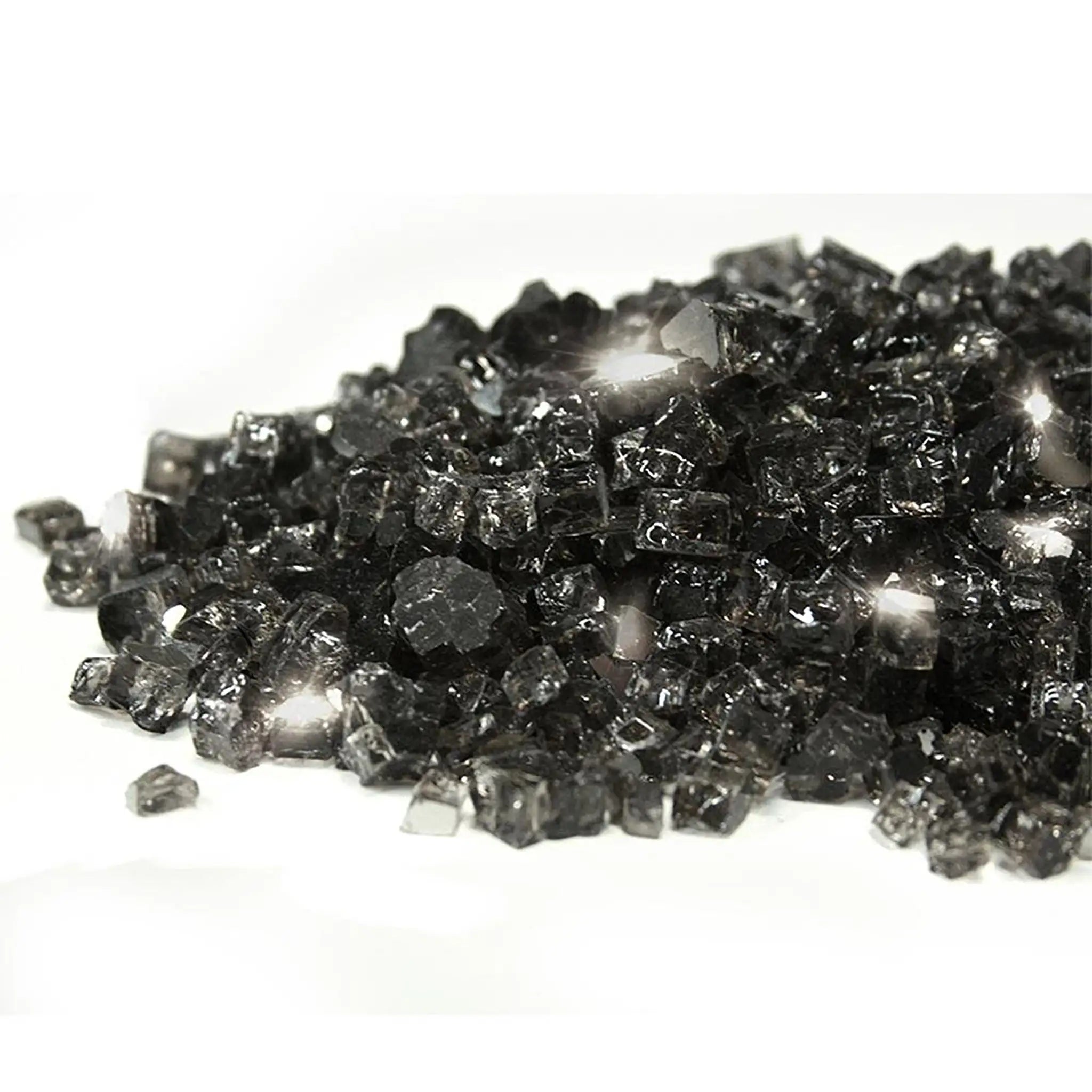 Starfire Glass 1/4" Broken Fire Glass Gray Reflective Starfire Direct