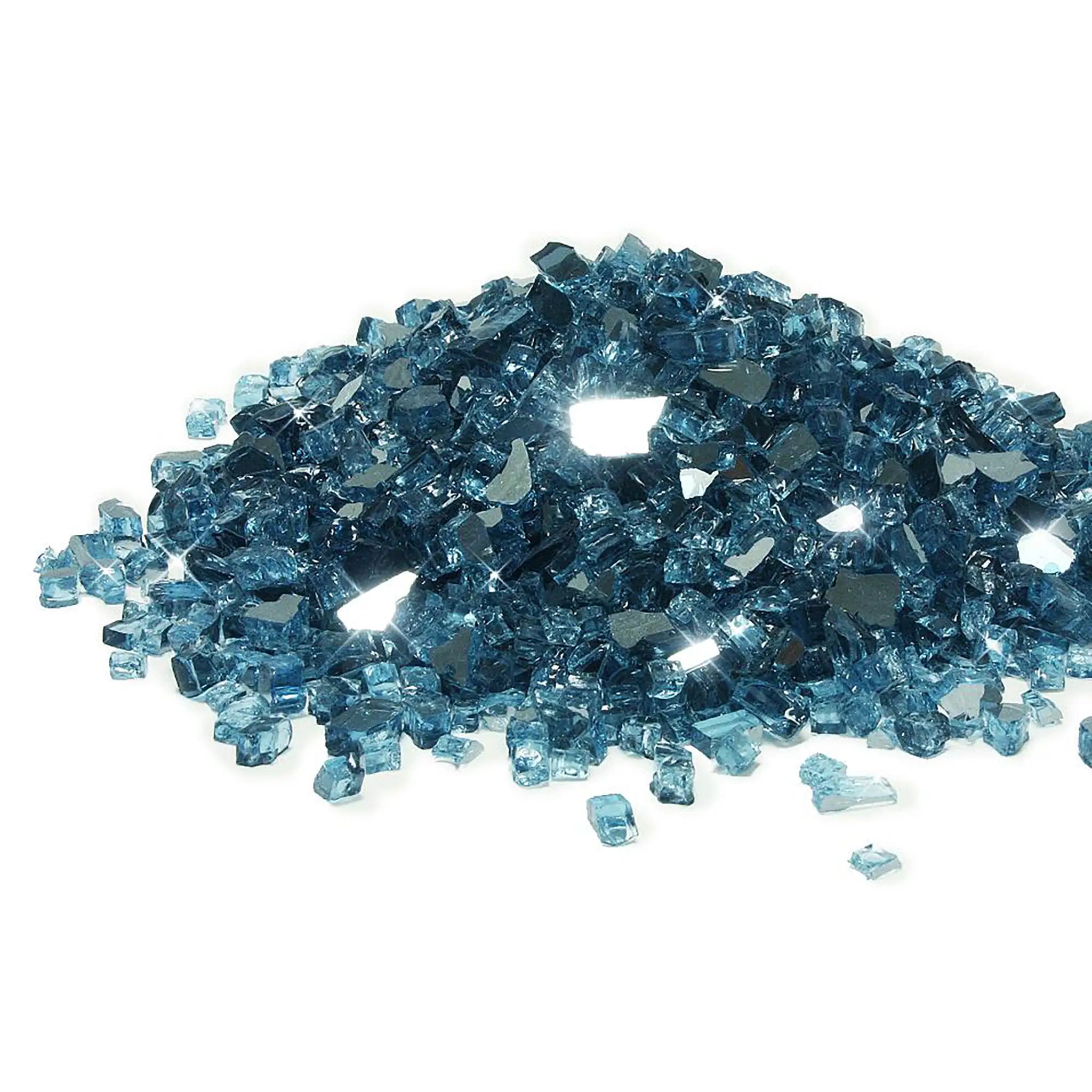 Starfire Glass 1/4" Broken Fire Glass Pacific Blue Reflective