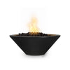 The Outdoor Plus 31-inch round concrete Cazo fire bowl in a bold black finish combines classic and modern aesthetics. This concrete fire bowl is ideal for outdoor spaces, adding a striking feature with clean lines and a smooth black surface. Perfect for residential or commercial use, this fire pit enhances your outdoor area with a propane or natural gas fire option. 