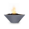 The Outdoor Plus 31-inch round concrete Cazo fire bowl in a smooth gray finish is designed to complement modern outdoor aesthetics. With its minimalist design, this fire bowl adds a chic, industrial edge to any patio or garden. The durable concrete construction ensures longevity, making it suitable for use with either propane or natural gas. 