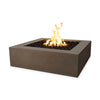 The Outdoor Plus 36-inch Quad Concrete Gas Fire Pit in Chocolate, delivering a bold, deep-toned design perfect for upscale outdoor areas. Its gas burner provides efficient heat, while the durable concrete construction ensures long-lasting use. This square fire pit creates a captivating focal point in any outdoor space, combining utility and elegance.