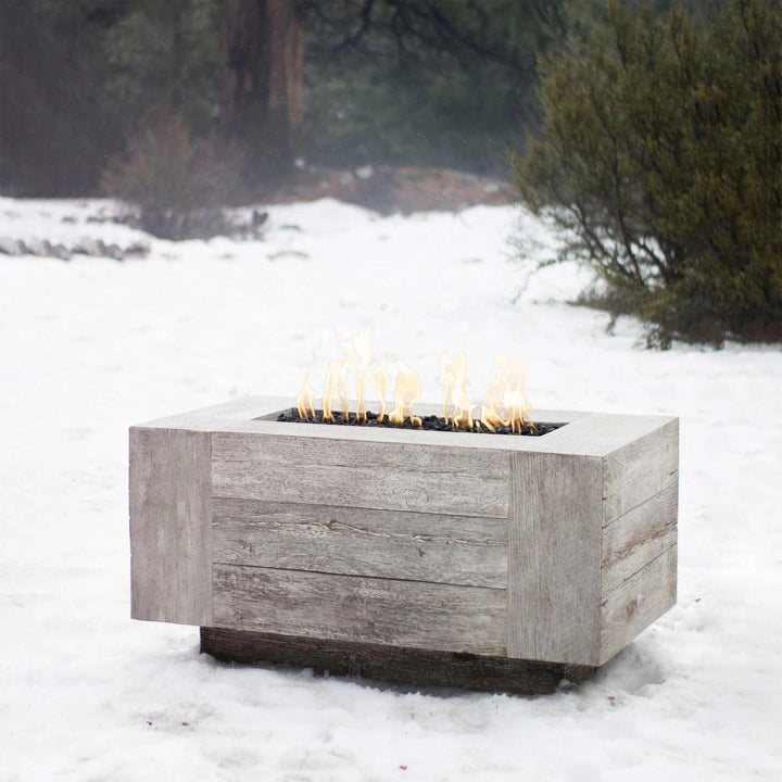 The Outdoor Plus 48" Catalina Wood Grain Concrete Gas Fire Pit