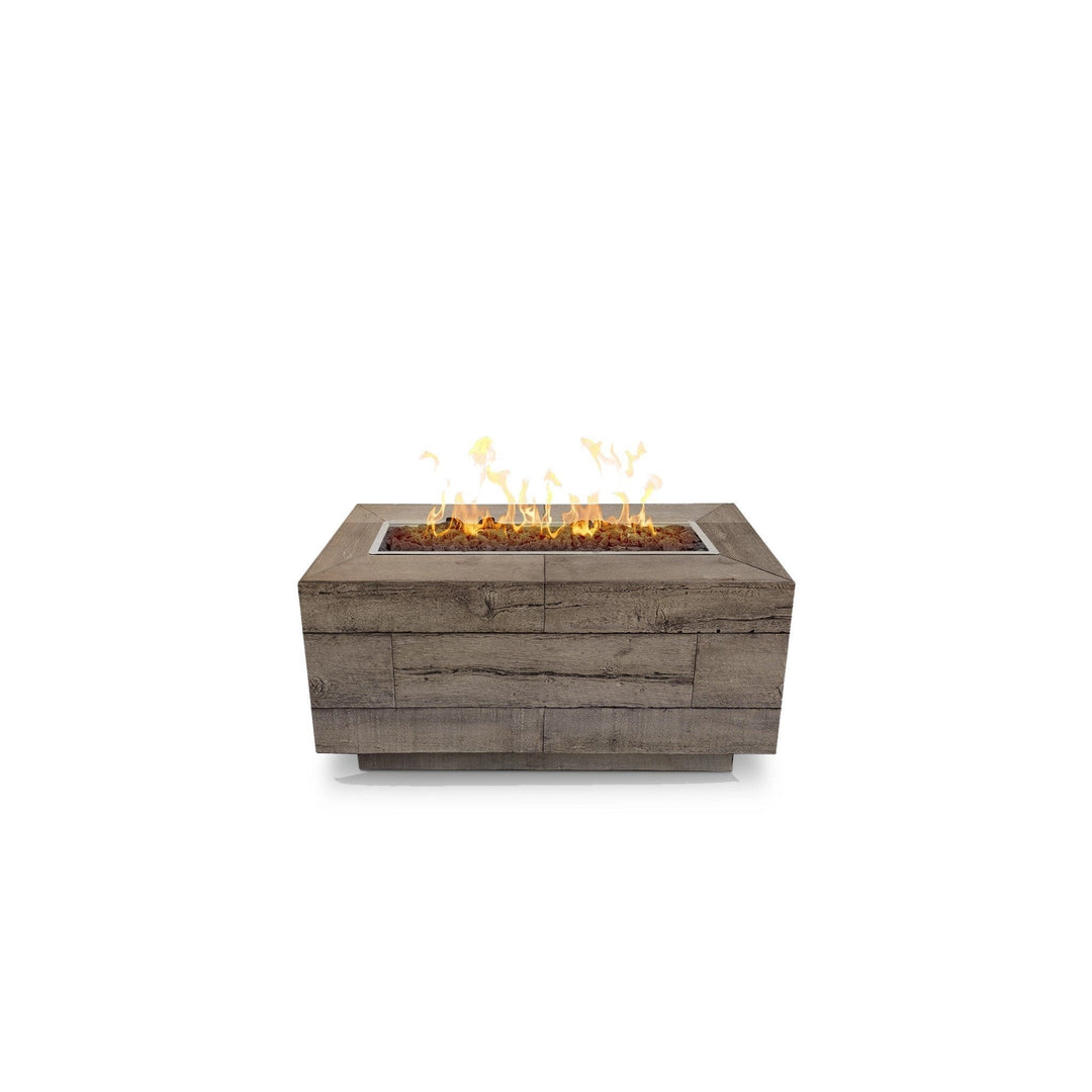 The Outdoor Plus 48" Catalina Wood Grain Concrete Gas Fire Pit