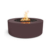 The Outdoor Plus 48-inch Round Unity Fire Pit in a rich java finish, featuring a deep, dark brown color that adds elegance and warmth to any outdoor space. The smooth surface and circular design make it an attractive focal point, ideal for creating a sophisticated outdoor atmosphere. Keywords: java fire pit, Unity fire pit, outdoor fire feature, modern backyard fire pit, brown fire pit.