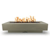  Elegant The Outdoor Plus 84” Del Mar concrete gas fire pit in ash finish, featuring clean lines, smooth edges, and a stunning flame bed with natural lava rocks. Perfect for outdoor spaces, this ash-colored gas fire pit combines modern design and functionality to create a warm and inviting ambiance. A premium centerpiece for patios and backyards.