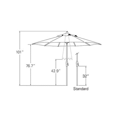 Auto Tilt Umbrella with Sunbrella Fabric 9' by Treasure Garden