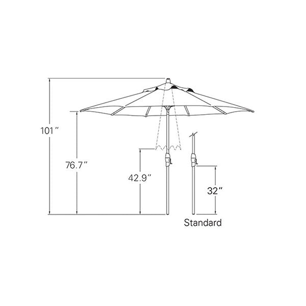 Auto Tilt Umbrella with Sunbrella Fabric 9&