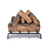 Vented Gas Logs Split Oak by Real Fyre 18-inch silo set, offering a compact and realistic oak log design for smaller fireplaces. This vented log set is ideal for efficient heat output while maintaining the classic look of split oak logs. Perfect for adding warmth and ambiance to small living spaces with a gas-powered fireplace.