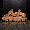 Real Fyre Vented Gas Logs Split Oak in a 24-inch unlit setup. The logs feature a realistic split oak design with textured wood and bark for an authentic appearance in vented gas fireplaces.